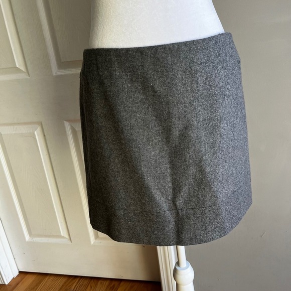 KENAR Mini Gray Wool Blend Mini Skirt Career Business Office Wear Classic - Picture 2 of 7